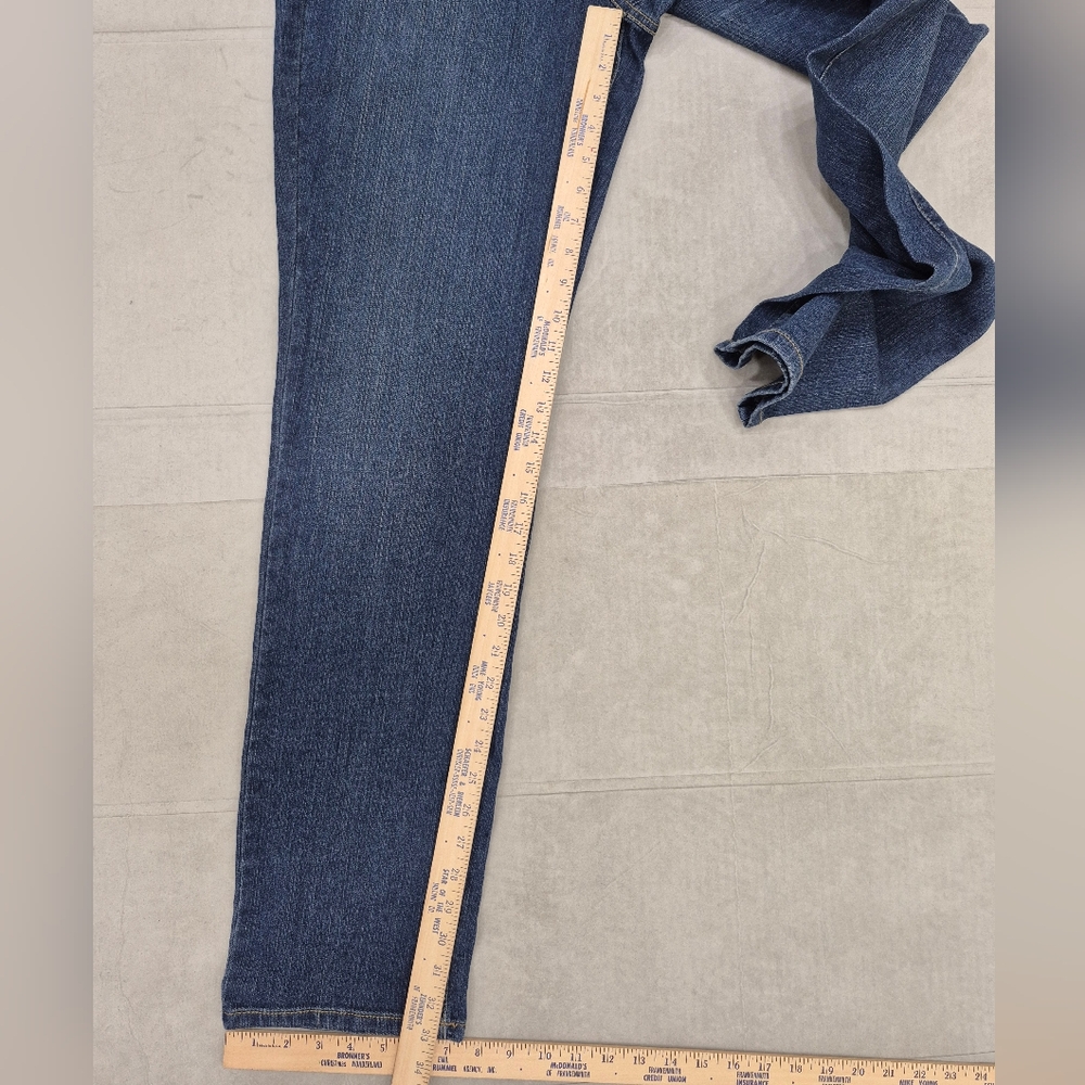 Style & Co Core jeans women's 12 Long dark wash rail straight stretchy high rise - Picture 6 of 16